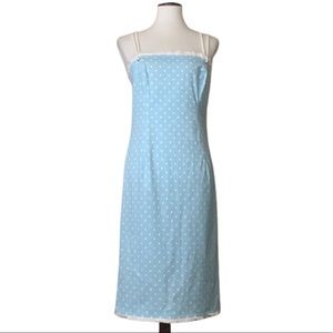 ESCADA Vintage Blue Rope Dots Summer Dress 38
